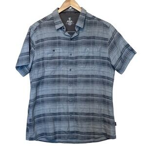 Kuhl Men's Skorpio Short Sleeve Linen Cotton Blend Button‎ Down Shirt Size Large